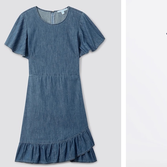 Draper James Chambray Faux Wrap Dress - Picture 3 of 7